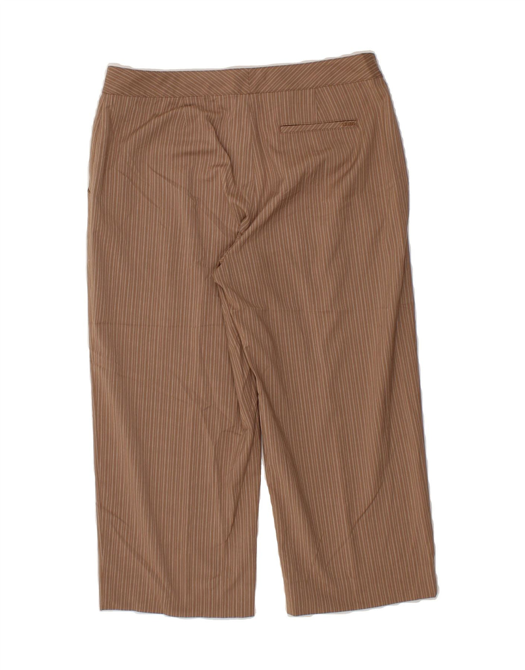 IZOD Womens Straight Capri Trousers US 8 Medium W30 L22 Brown Striped Vintage Izod and Second-Hand Izod from Messina Hembry 