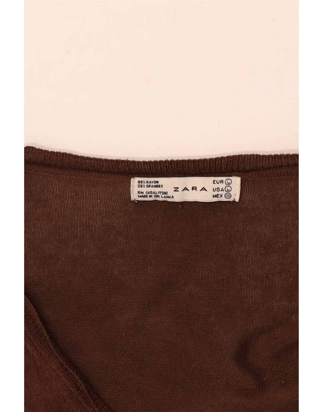Sweter damski Zara Cardigan UK 16, duży brązowy sztuczny jedwab
