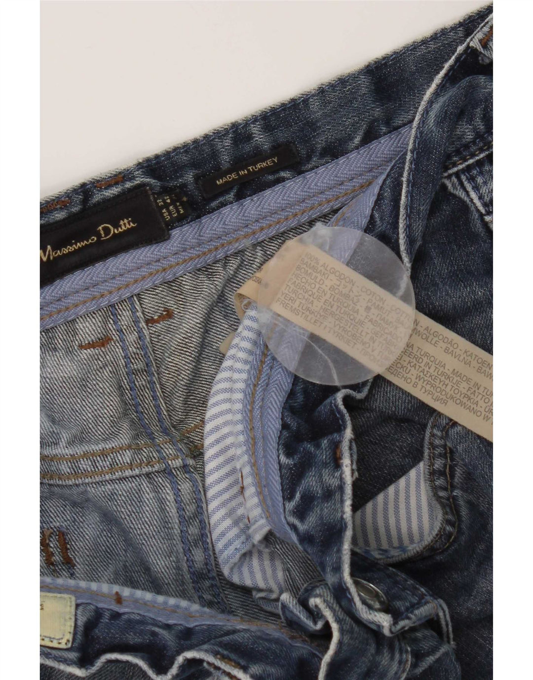 Massimo Dutti Męskie Jeansy Capri EU 42 Duże W32 L20 Niebieskie Bawełniane