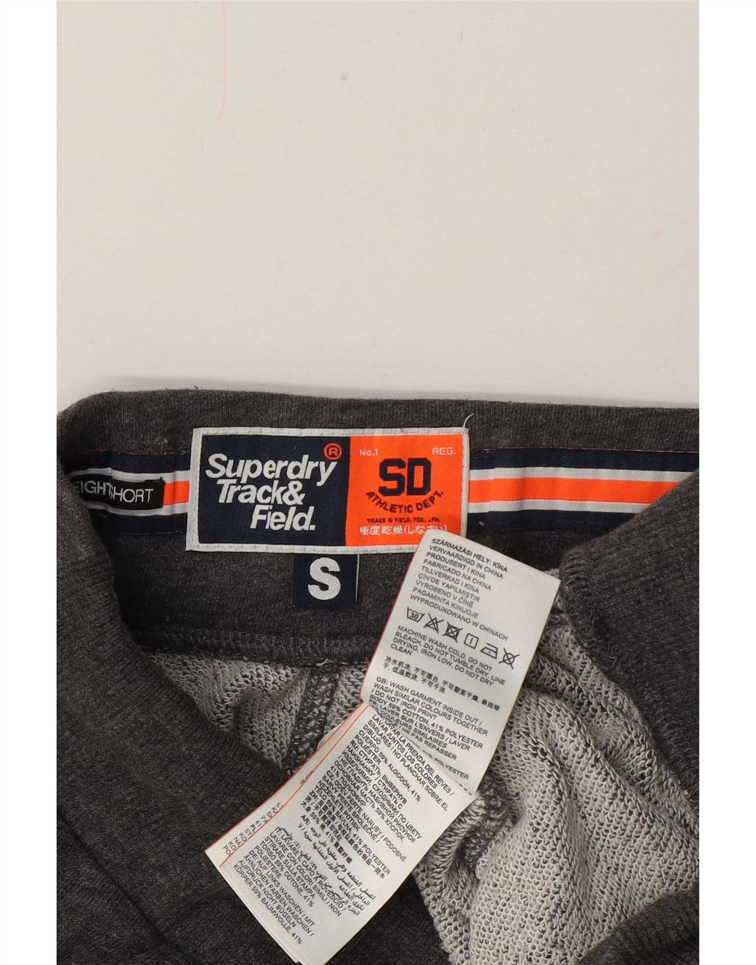 Męskie spodenki sportowe Superdry z grafiką, małe, szare, bawełniane