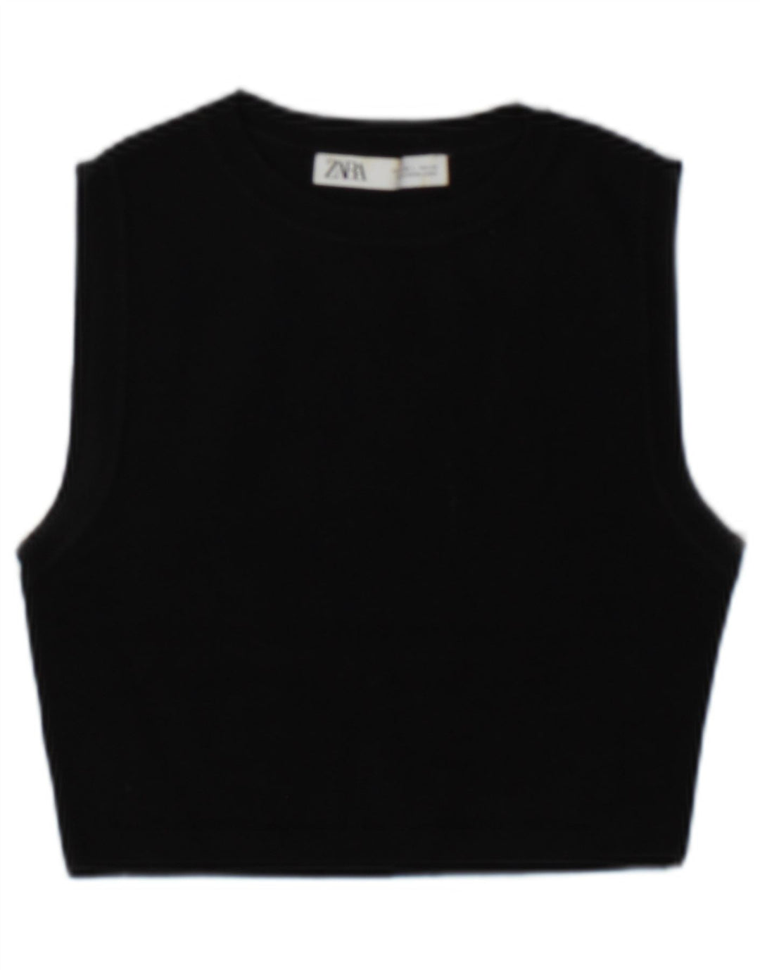 Damski krótki top Zara UK 14 Large, czarna wiskoza