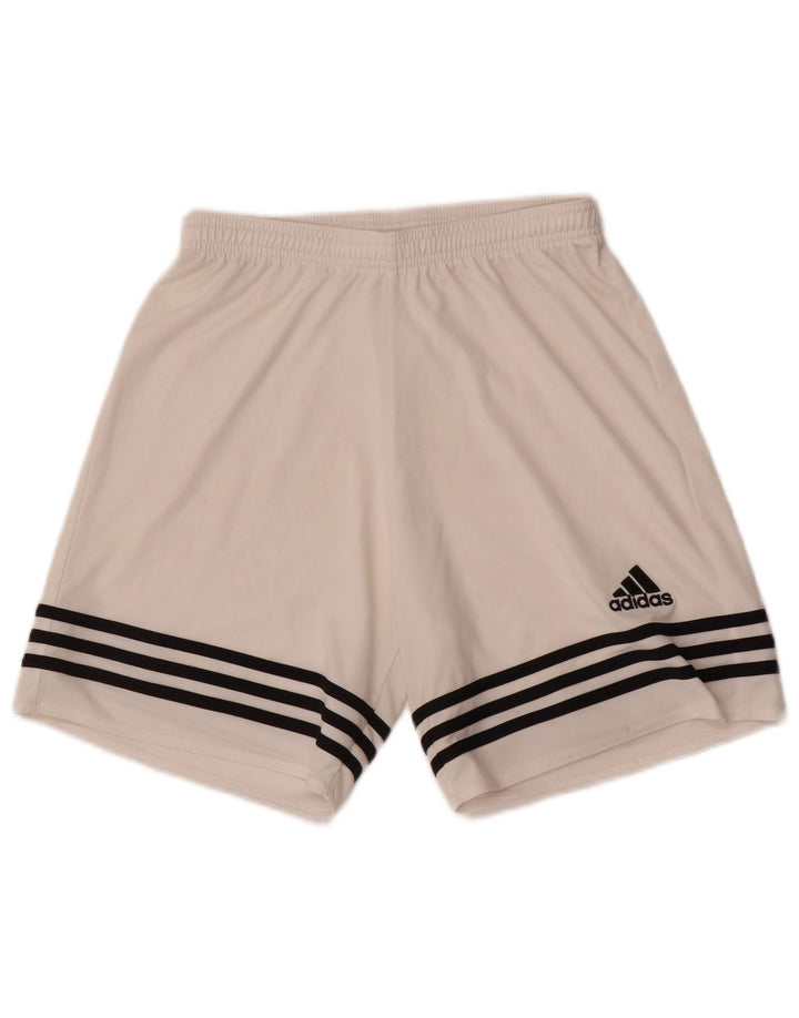 Męskie spodenki sportowe Adidas Climalite, małe, białe, poliestrowe
