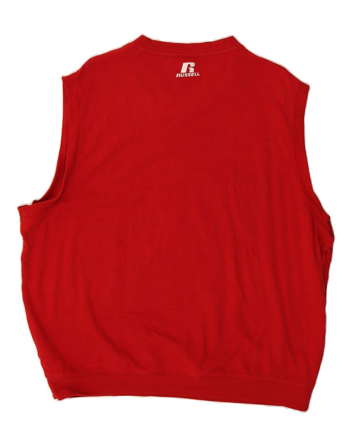 RUSSELL ATHLETIC Mens Vest Top 2XL Red Cotton Vintage Russell Athletic and Second-Hand Russell Athletic from Messina Hembry 