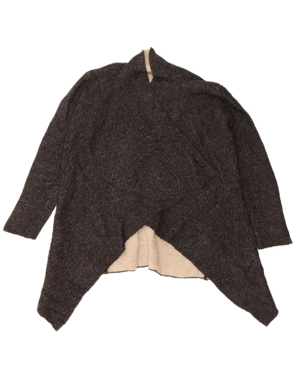 Sweter damski Zara z otwartym kardiganem UK 16, duży czarny akryl