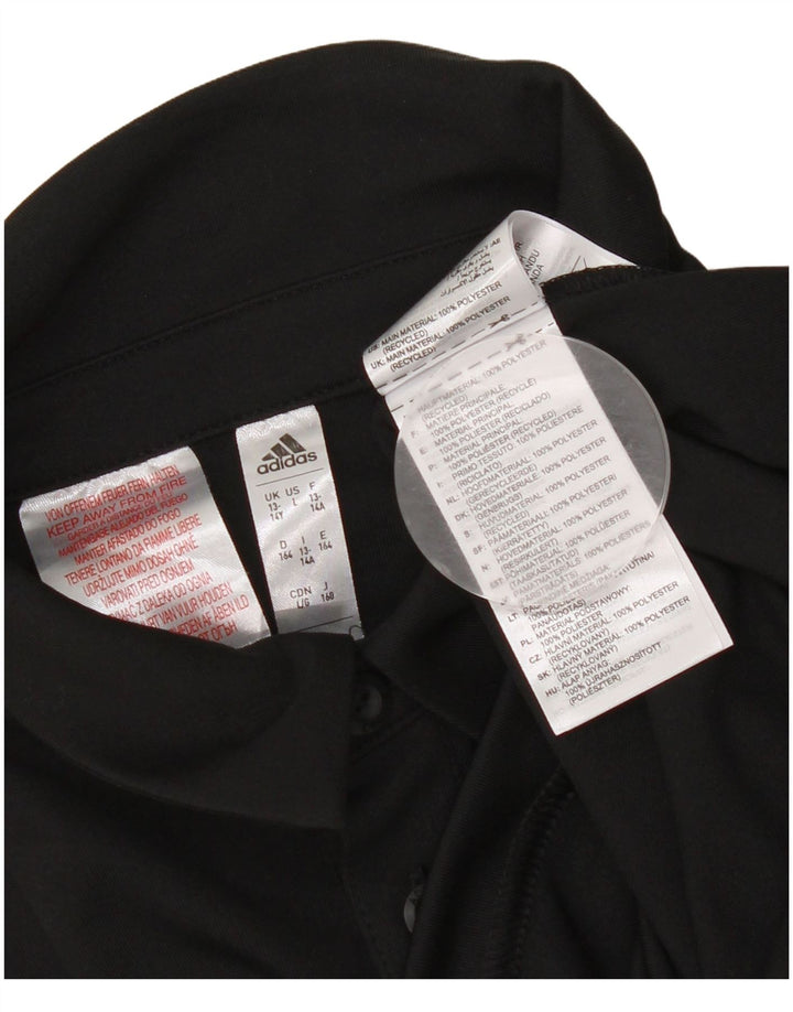 Chłopięca koszulka polo Adidas Aeroready 13-14 lat, czarna, poliester