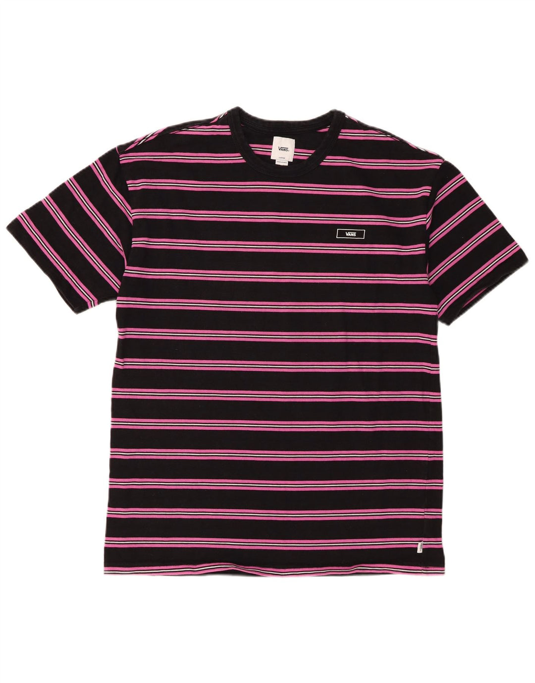 T-shirt męski Vans, duży, czarny, bawełniany w paski