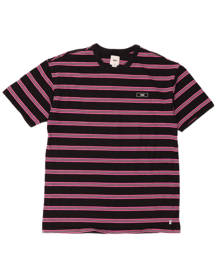 T-shirt męski Vans, duży, czarny, bawełniany w paski