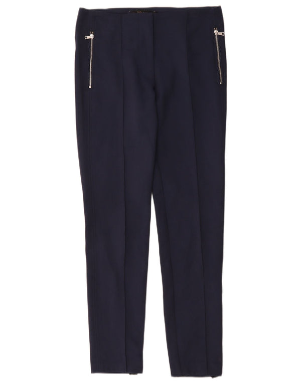 Spodnie damskie Zara Slim Casual XS W24 L27 Granatowe