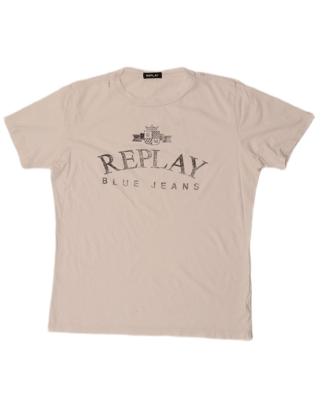 Męski T-shirt z grafiką Replay, duży, biały
