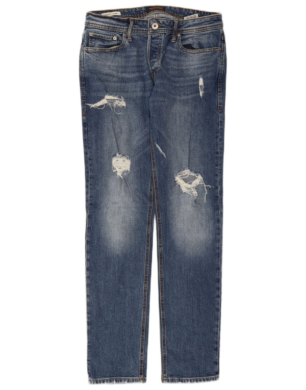 JACK & JONES Męskie jeansy GLENN w trudnej sytuacji W31 L32 Niebieskie, bawełniane