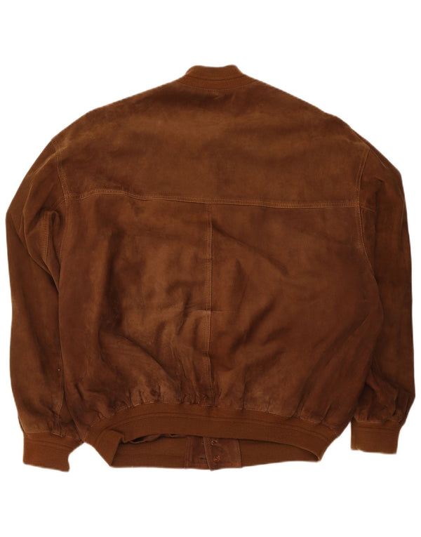 Vintage męska zamszowa kurtka bomber UK 42 XL brązowa