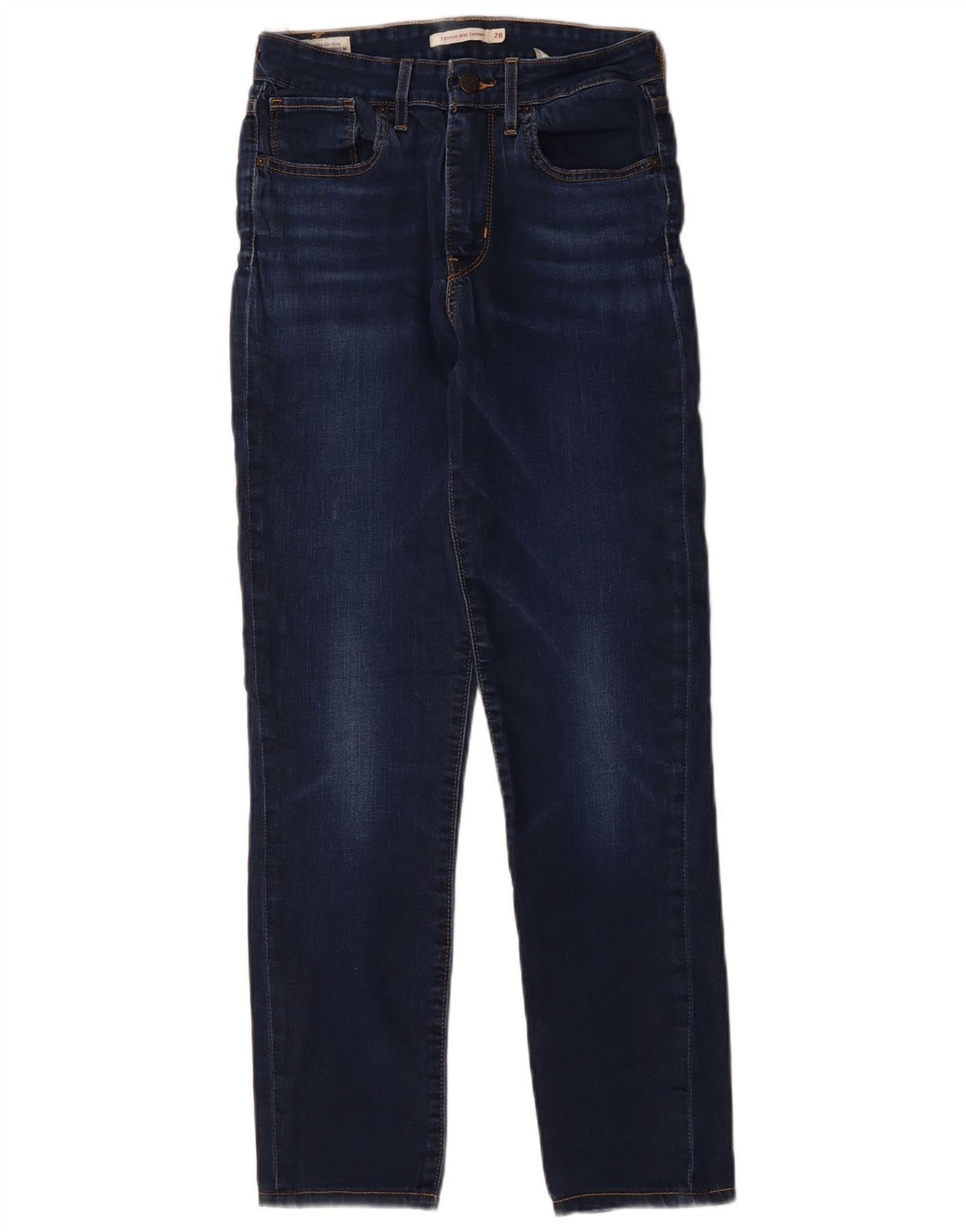 Damskie jeansy LEVI'S 721 z wysokim stanem W28 L28 Granatowa bawełna