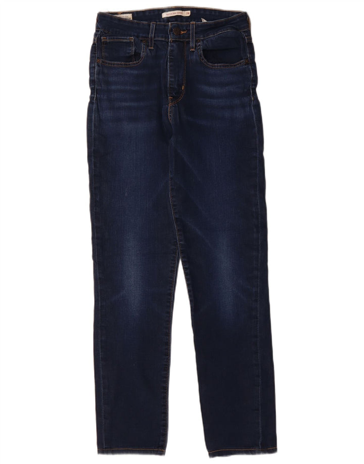 Damskie jeansy LEVI'S 721 z wysokim stanem W28 L28 Granatowa bawełna