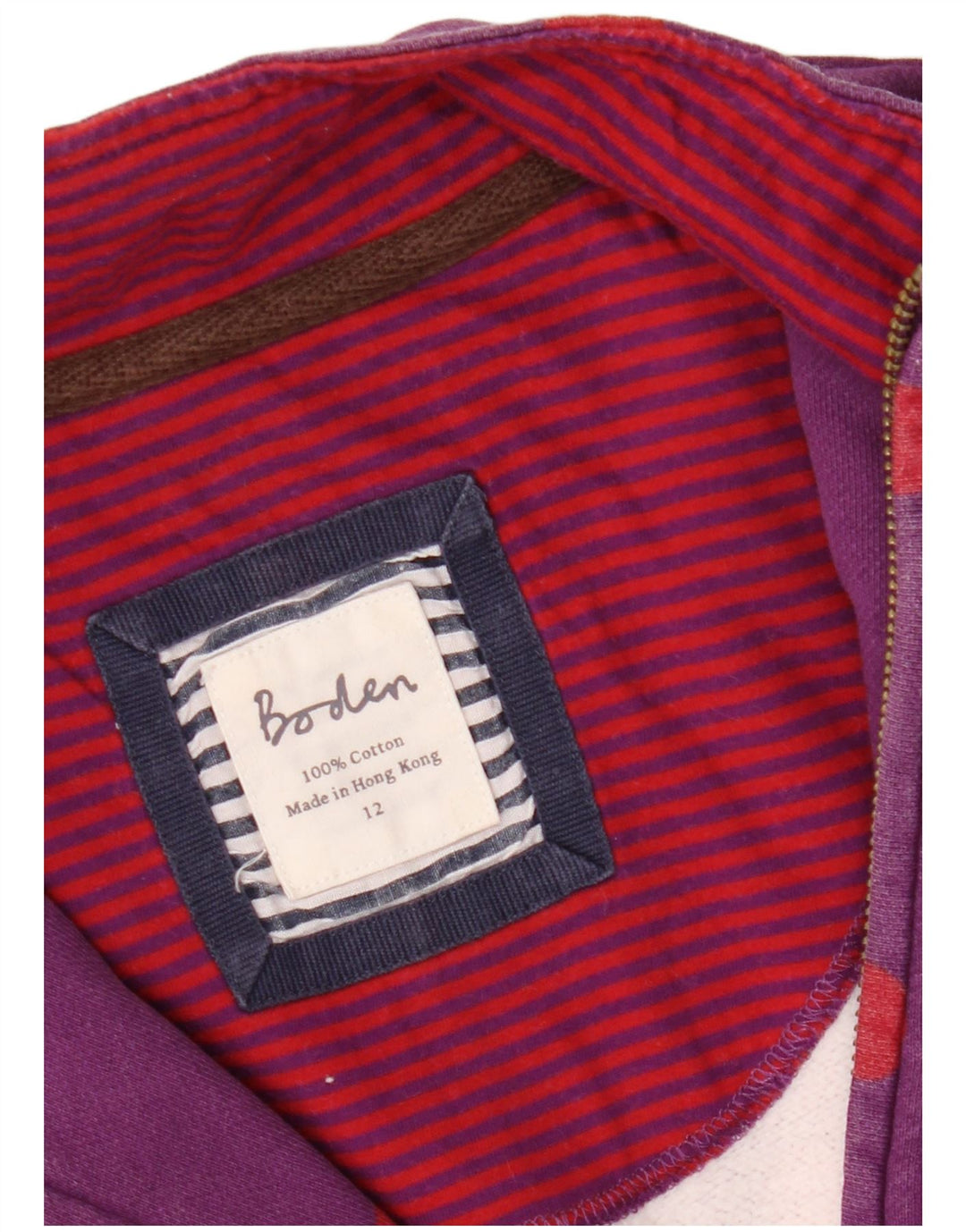 Damska bluza BODEN z zamkiem błyskawicznym UK 12, średni fiolet w kropki