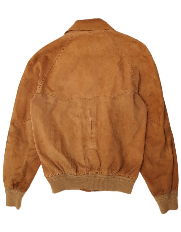 Vintage męska zamszowa kurtka bomber UK 38 średni brąz