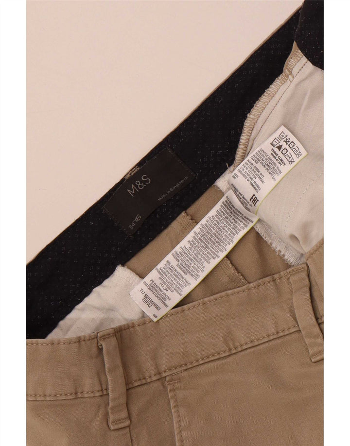 Męskie spodenki Chino Marks & Spencer W34, duże, brązowe, bawełniane