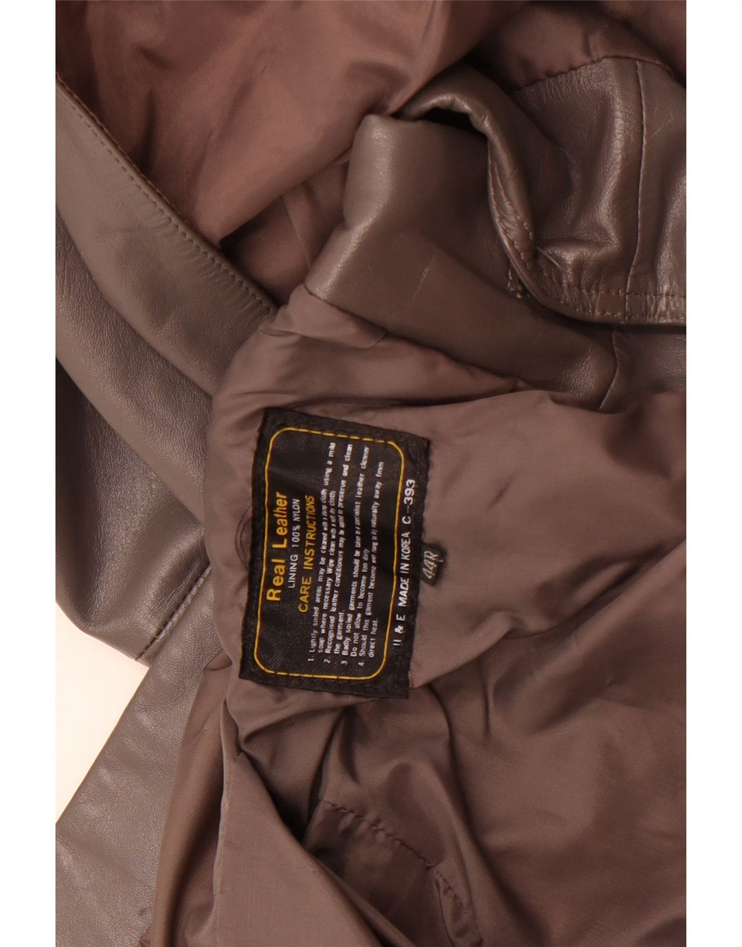 Vintage męska skórzana marynarka zapinana na 2 guziki UK 44 2XL brązowa skóra