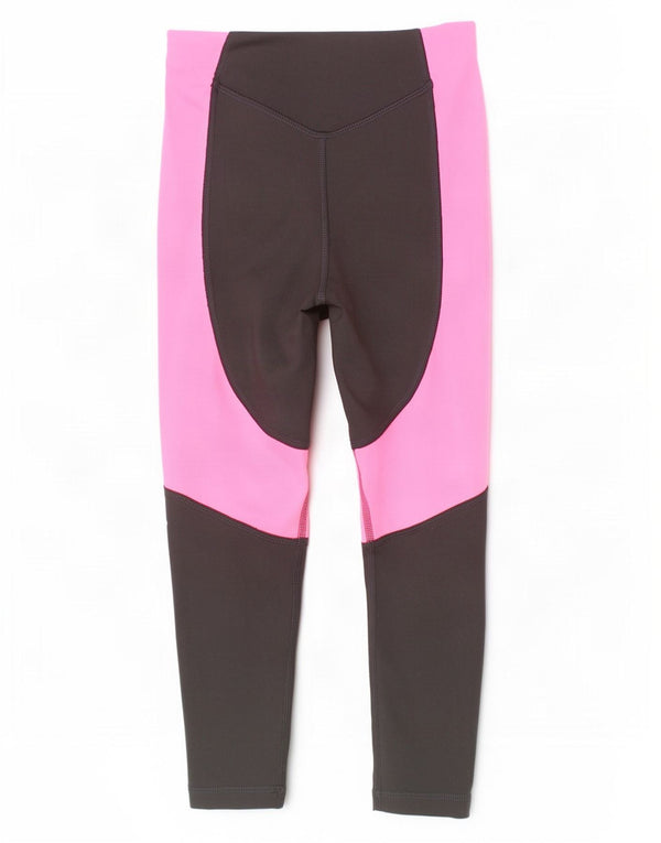 Dziewczęce legginsy Capri z grafiką Puma 7-8 lat, czarny poliester z blokami kolorów