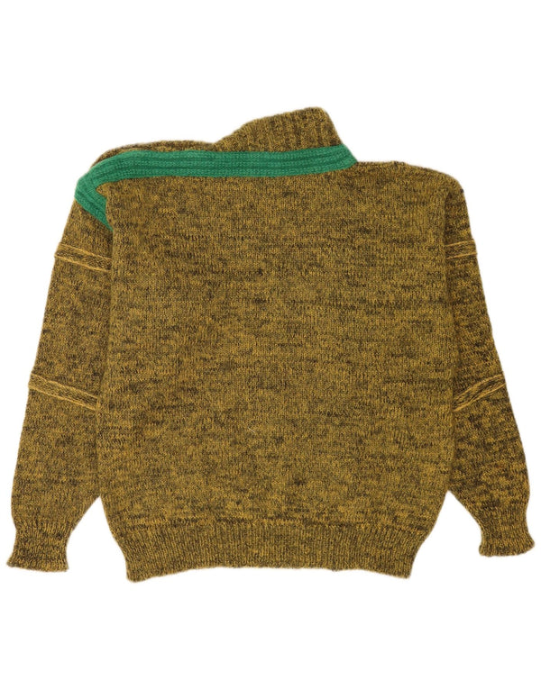 Damski sweter z golfem Bluster EU 46 XL Khaki nakrapiany moher