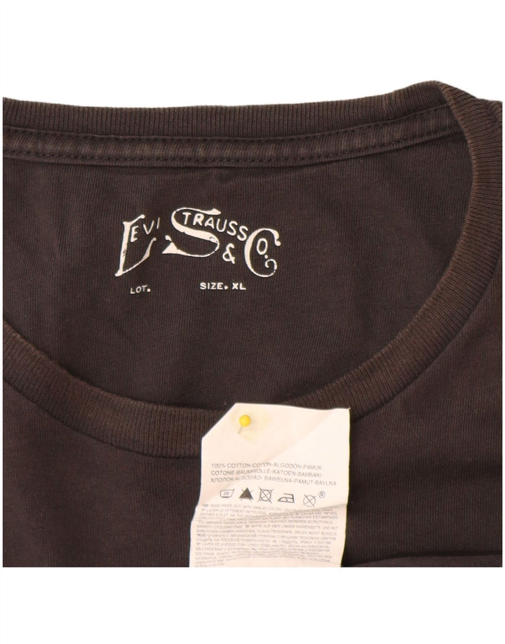 Męski T-shirt z grafiką Levi's Top XL, szara bawełna