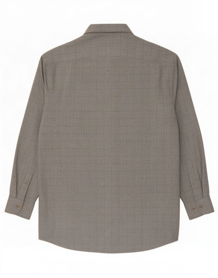 Męska wysoka koszula Massimo Dutti rozmiar 42, duża, szara wiskoza w kratę