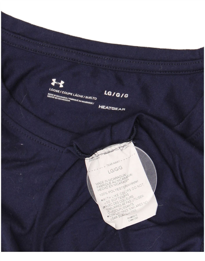 UNDER ARMOUR Męski top z długim rękawem, duży, granatowy, poliester