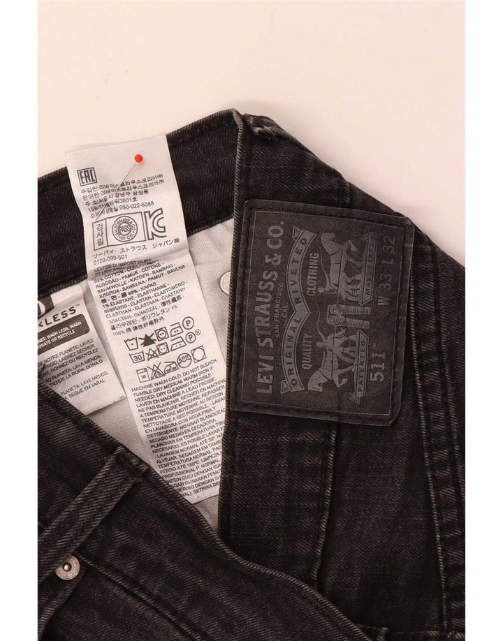 Męskie jeansy Levi's 511 Slim W33 L28 Szara bawełna
