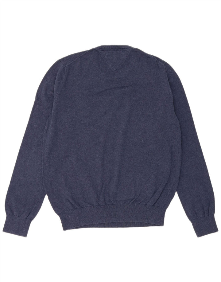 Męski sweter z okrągłym dekoltem Tommy Hilfiger, średni granatowy, bawełniany