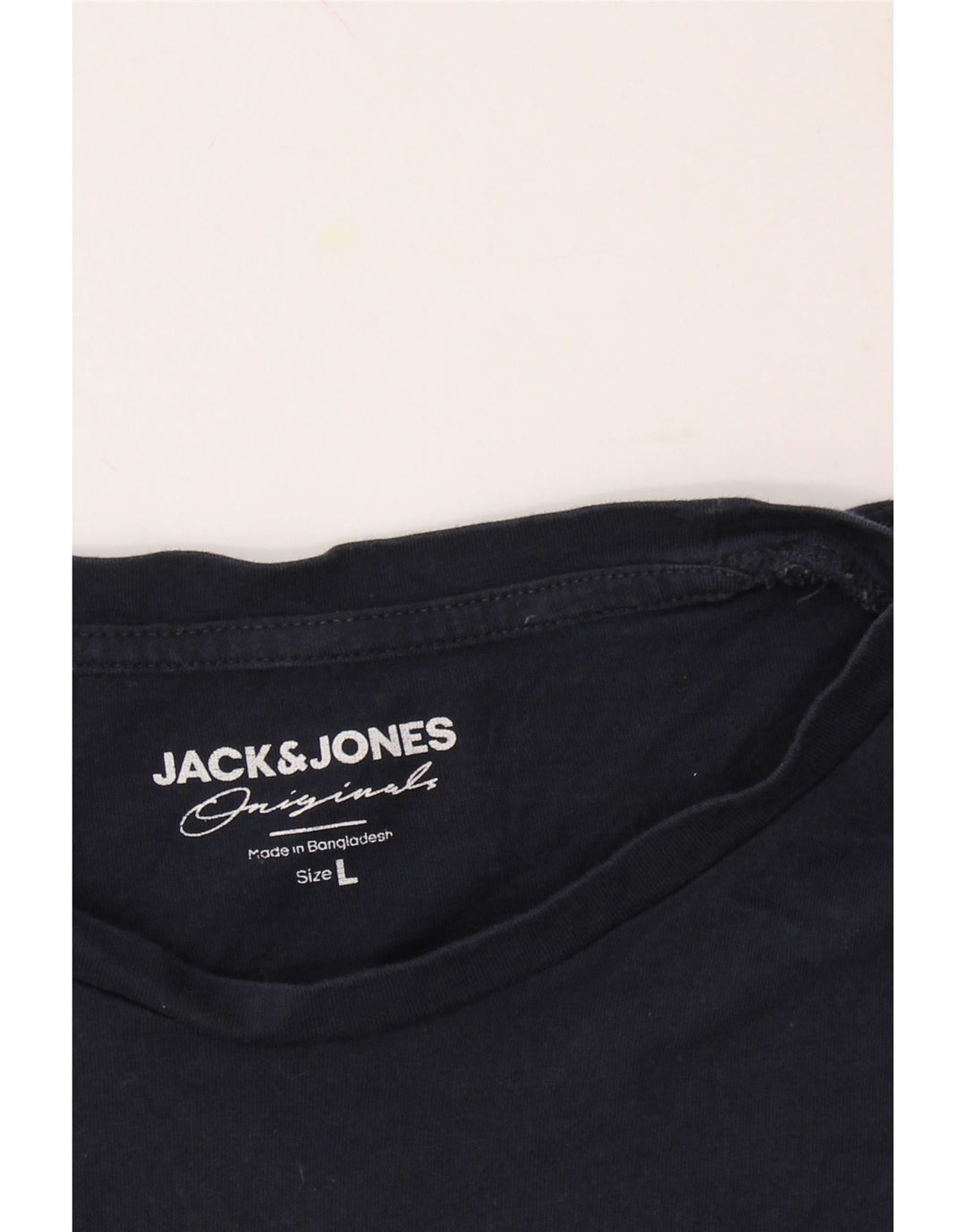 JACK & JONES Mens T-Shirt Top Large Navy Blue Cotton Vintage Jack & Jones and Second-Hand Jack & Jones from Messina Hembry 