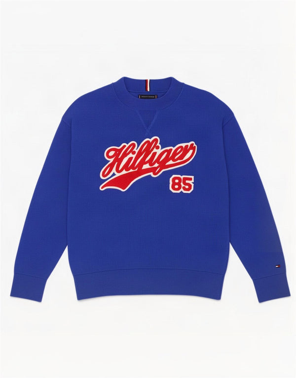 Tommy Hilfiger Chłopięca bluza z grafiką, 11-12 lat, niebieska bawełna