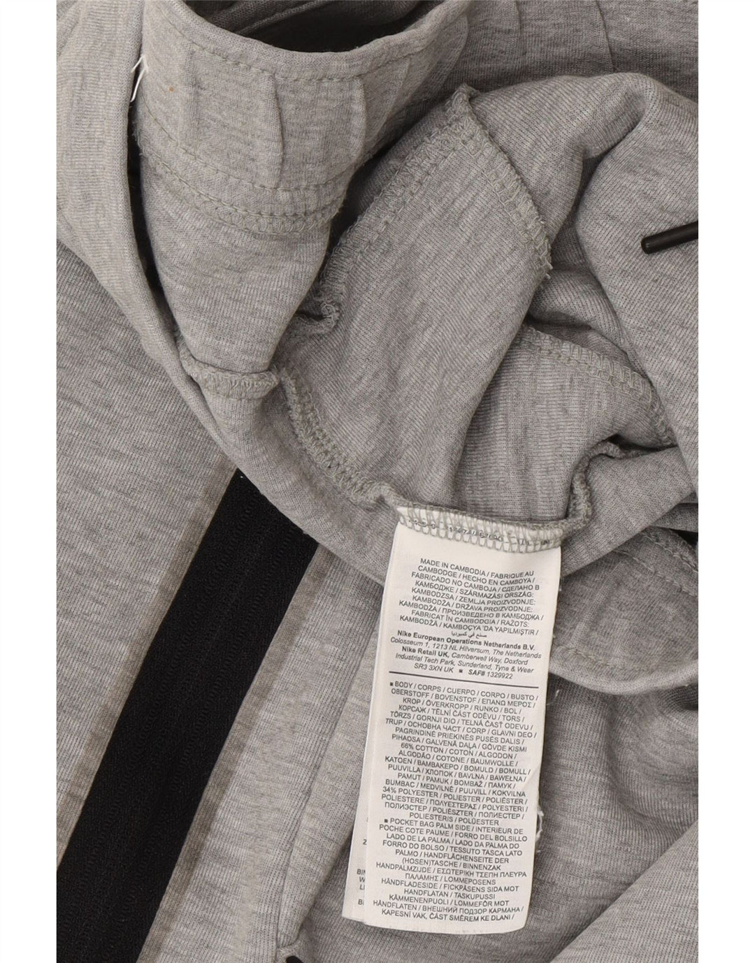 Męskie spodnie dresowe Nike, średnioszare, bawełniane