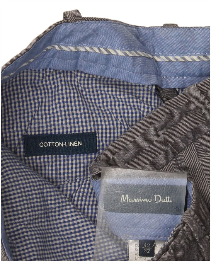 Spodnie męskie Massimo Dutti EU 42 Large W32 L32 Szare w jodełkę