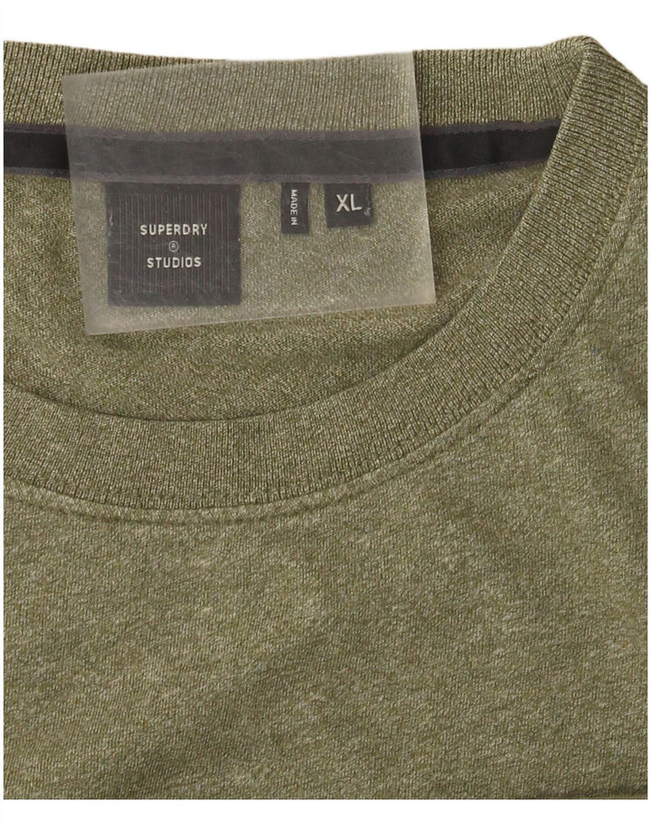 Męski T-shirt Superdry XL, khaki, nakrapiany