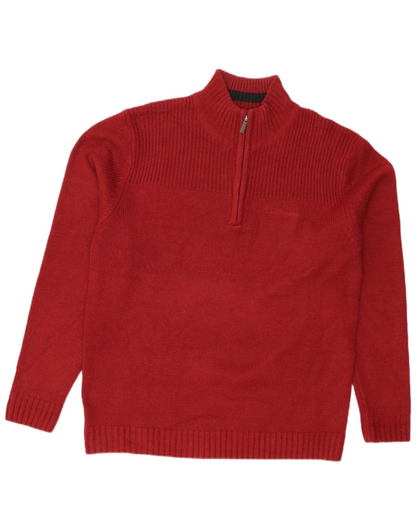 Męski sweter z zamkiem błyskawicznym Pierre Cardin XL, czerwony akryl