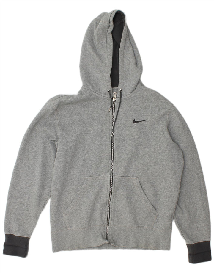 Męski sweter z kapturem i zamkiem błyskawicznym Nike, średnioszary, bawełniany w cętki
