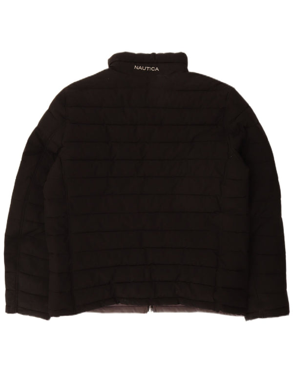 Męska dwustronna ocieplana kurtka NAUTICA UK 40, duża, czarna, poliestrowa