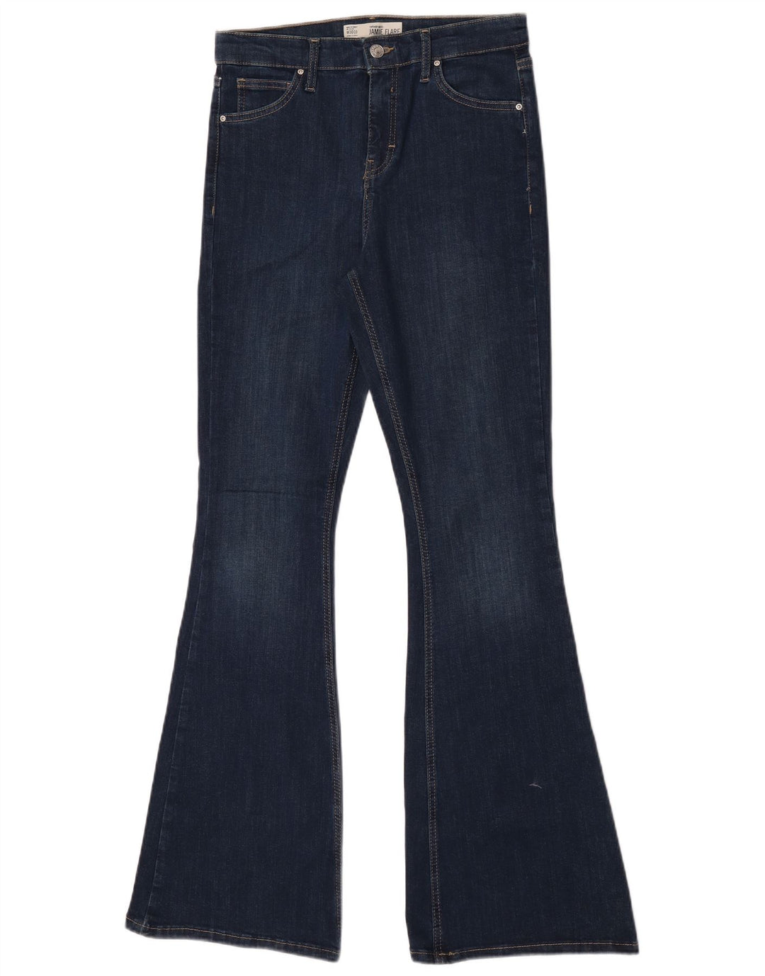 TOPSHOP Damskie jeansy Jamie Flared W30 L32 Niebieskie bawełniane
