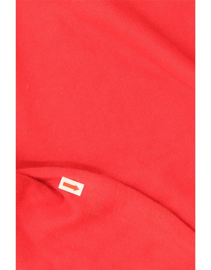 Męski sweter z dekoltem w serek Trussardi Jeans, średniej wielkości, czerwony, bawełniany