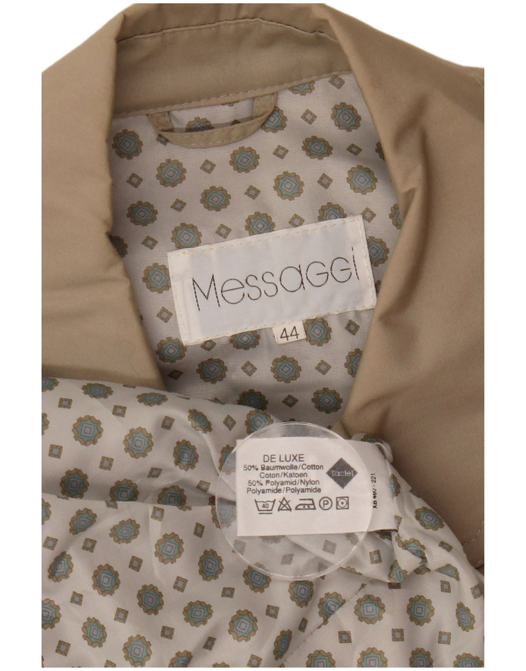 Vintage damski płaszcz przeciwdeszczowy oversize EU 44 XL, beżowa bawełna