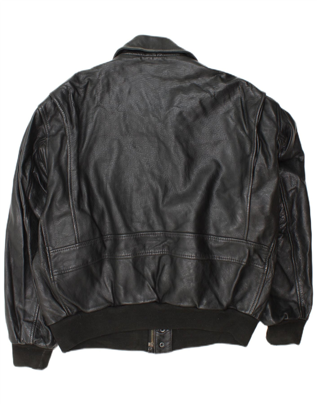 Vintage męska skórzana kurtka wojskowa UK 42 XL czarna skóra