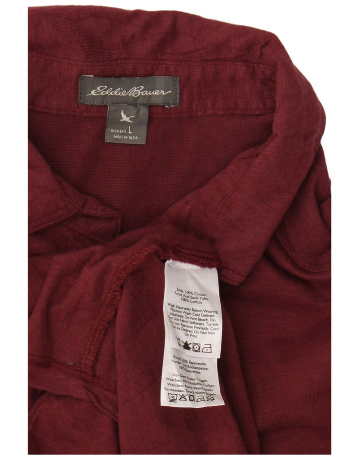 Koszula damska EDDIE BAUER UK 16, duża, bordowa, bawełniana