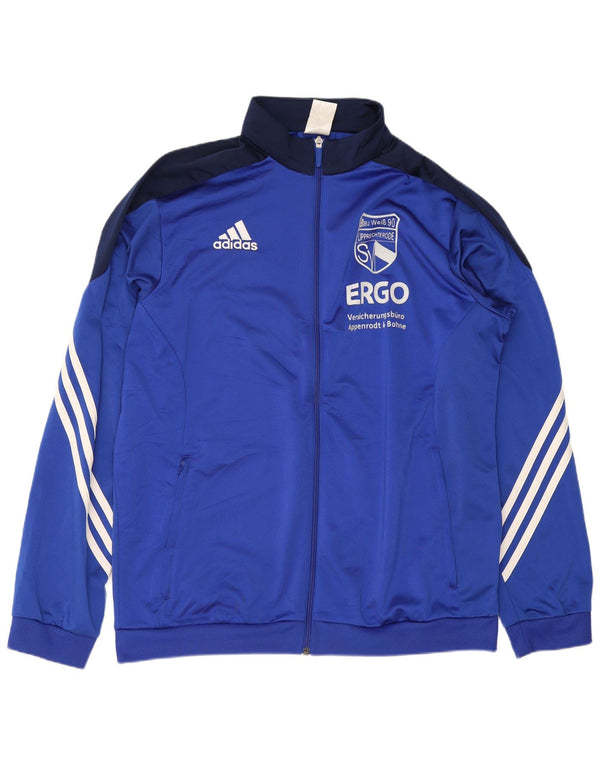 Adidas Mens Graphic Tracksuit Top Jacket Large Blue Colourblock Polyester