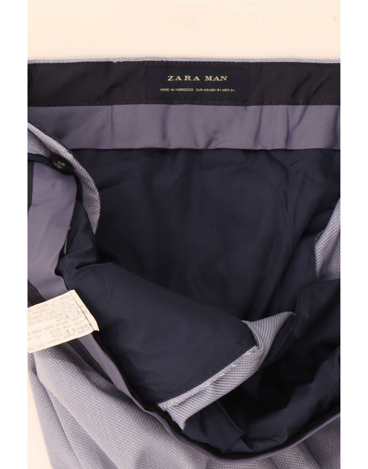 Męskie spodnie garniturowe Zara EU 40 Medium W31 L32 Niebieski poliester