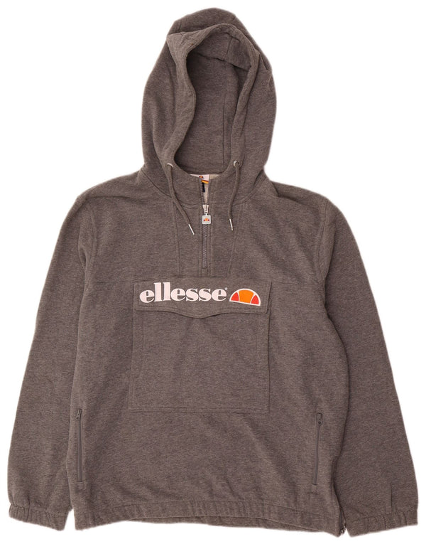 Damski sweter oversize z kapturem Ellesse UK 12, średni szary, nakrapiany