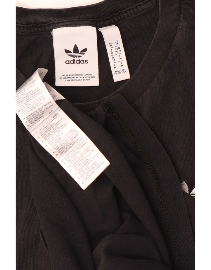 Adidas Męski T-shirt Top Średni Czarny Bawełniany