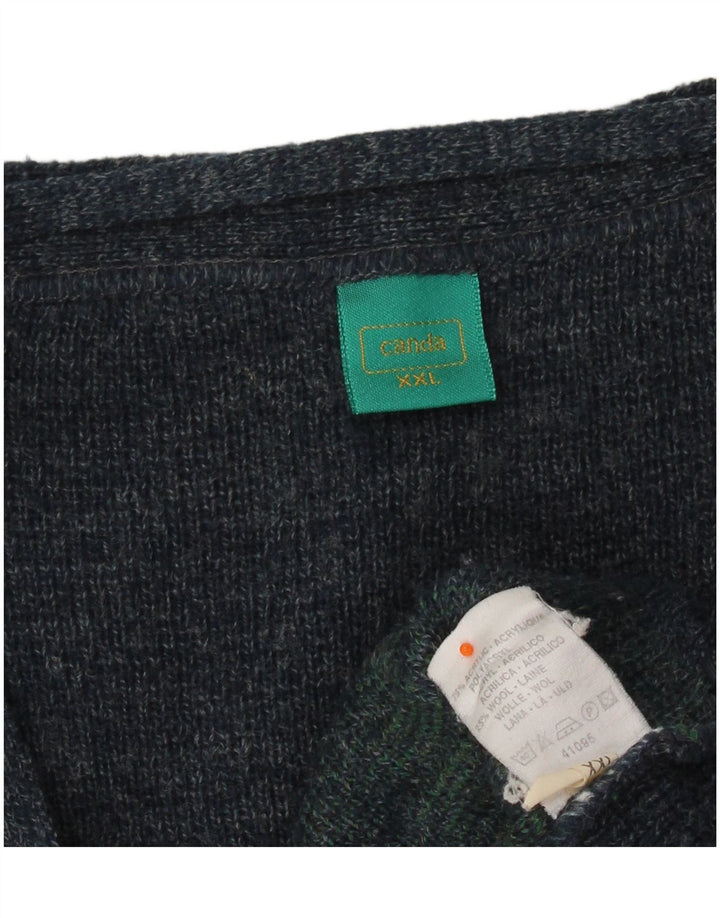 CANDA Męski sweter rozpinany o luźnym kroju 2XL Granatowy Argyle/Diamentowy Akryl