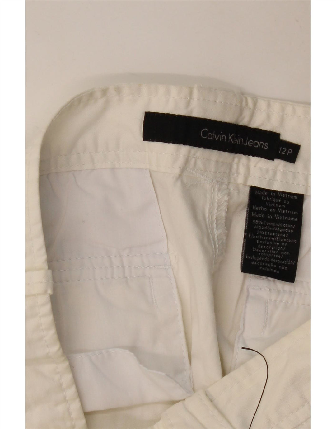 Spodnie damskie CALVIN KLEIN Capri US 12 Large W34 L19 Off White