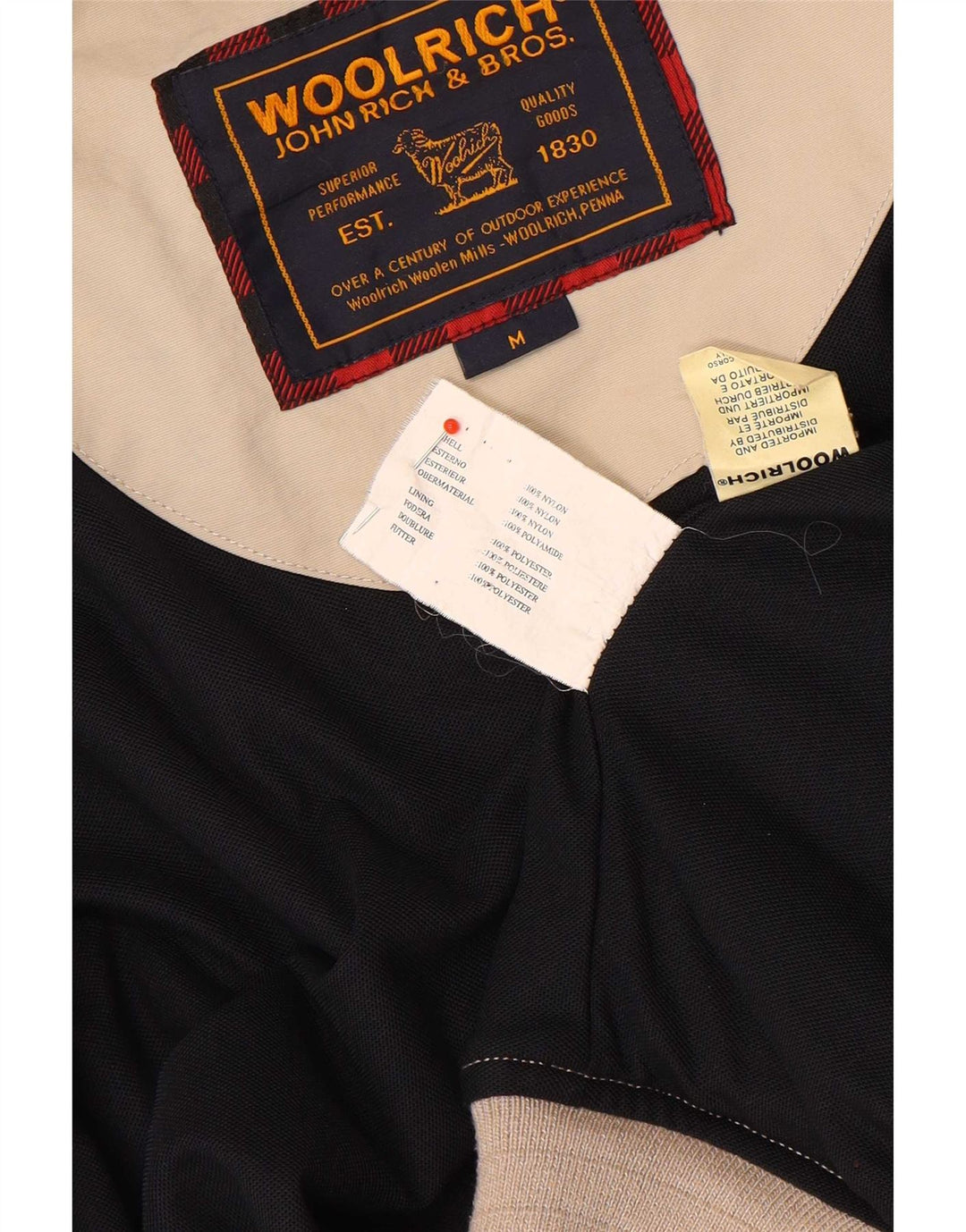 Męska kurtka bomber Woolrich UK 38 Średni beżowy nylon