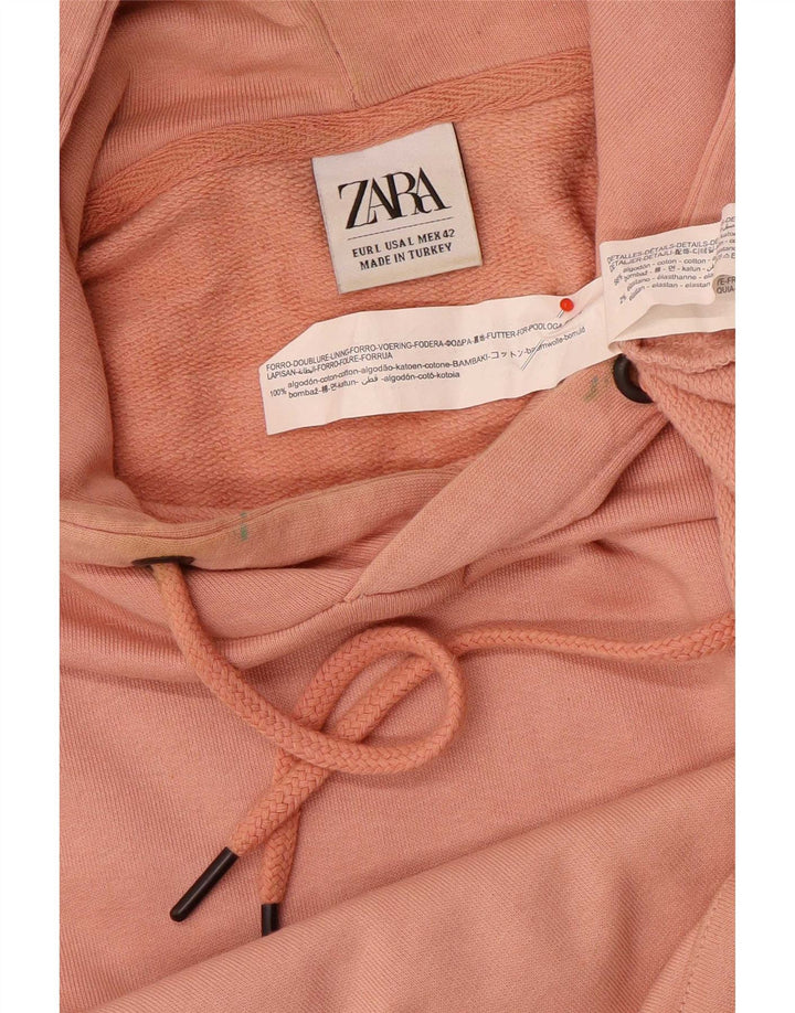 Męski sweter z kapturem Zara, duży, różowy, bawełniany