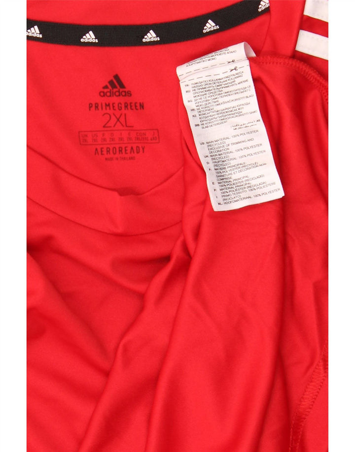 Adidas Męski T-shirt Aeroready Top 2XL Czerwony Poliester